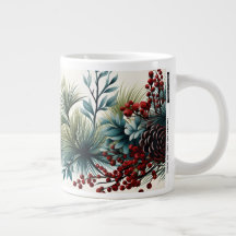 Cones de pin de Noël et baies 20oz Mug for Coff
