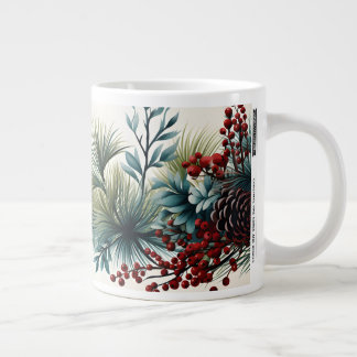 Cones de pin de Noël et baies 20oz Mug for Coff