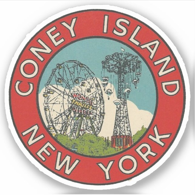 Coney Island, New York - Sticker (Devant)