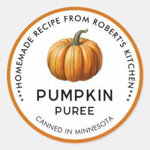 Confection de purée citrouille maison Étiquettes