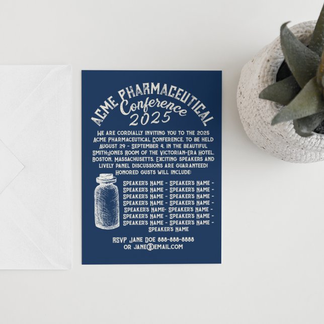 Conférence pharmaceutique Invitation rétro (Créateur téléchargé)