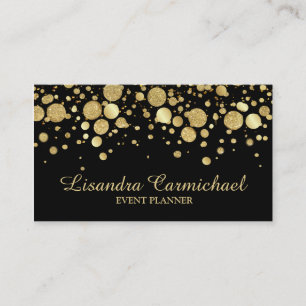 Confetti à huile d'or sur Carte de visite noir