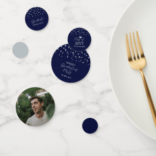 Confetti Argent de la Marine Décor de la fête de g