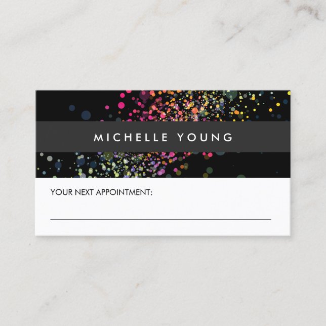 Confetti Bokeh coloré sur rendez-vous noir (Devant)