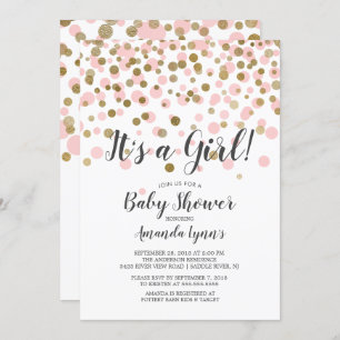 Confetti C'est une fille Baby shower Invitation