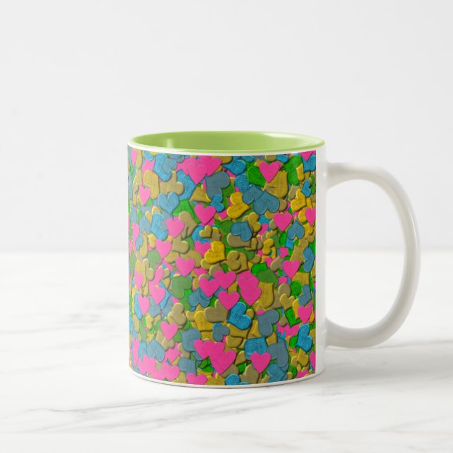 Confetti Coeurs café Mug (Droit)