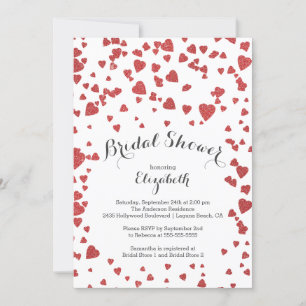 Confetti Coeurs Moderne Invitation à la douche nup