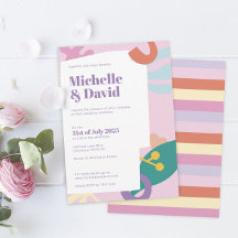 Confetti Collage faire-part de mariage plat