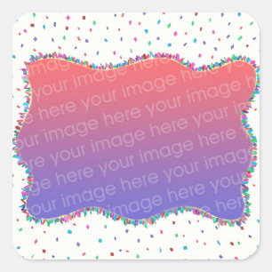 Confetti coloré Ajouter photo Stickers Anniversair