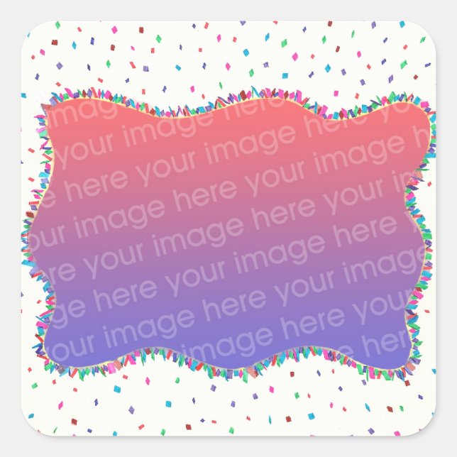 Confetti coloré Ajouter photo Stickers Anniversair (Devant)