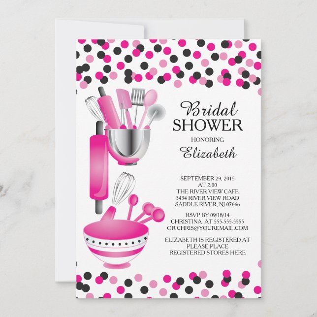 Confetti Cuisine moderne Invitations de douche nup (Devant)