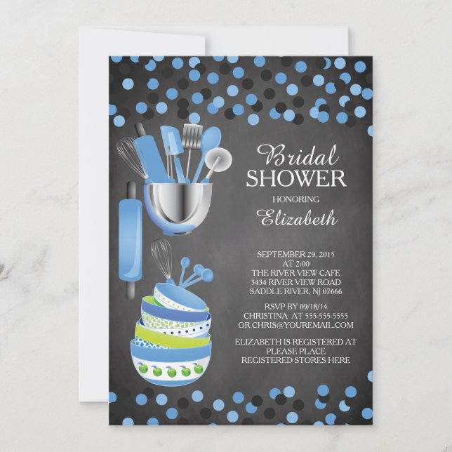 Confetti Cuisine moderne Invitations de douche nup (Devant)