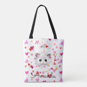 Confetti de Coeur rose Sac fourre-tout de Kitten b
