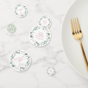 Confetti de mariage aquarelle Eucalyptus Verdure