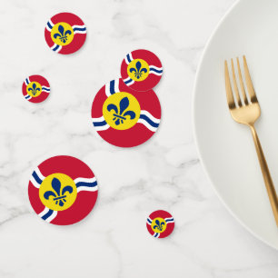 Confetti de table avec le drapeau de Saint-Louis,