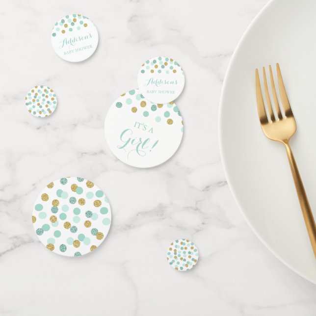 Confetti de table de Baby shower de menthe et d'or (Groupe)