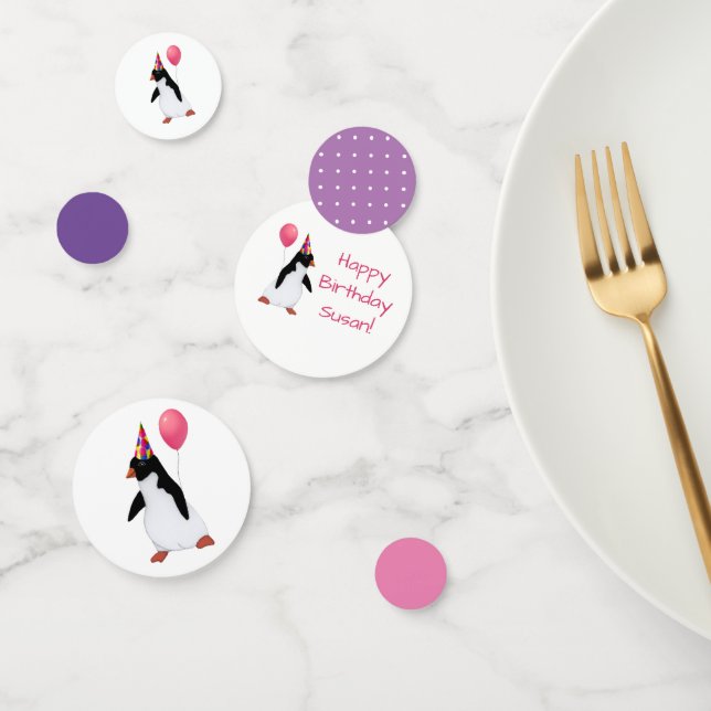 Confetti de table de pingouin de nom personnalisé (Groupe)