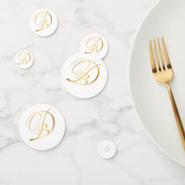 Confetti de table monogramme pour diner en Blanc (Groupe)