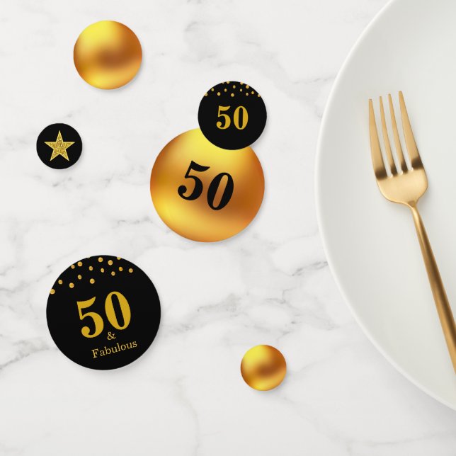 Confetti de table or 50 ans Fabulux Anniversaire O (Groupe)