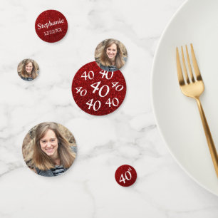 Confetti de table photo pour 40e anniversaire en g