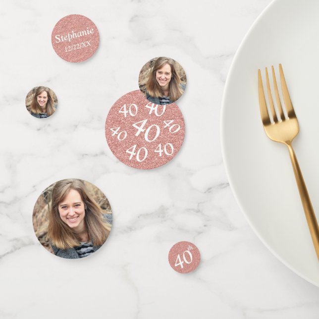 Confetti de table Rose Gold pour 40e anniversaire (Groupe)