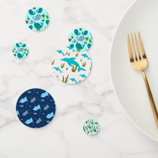 Confetti dessiné à la main unique Océan marin Thèm