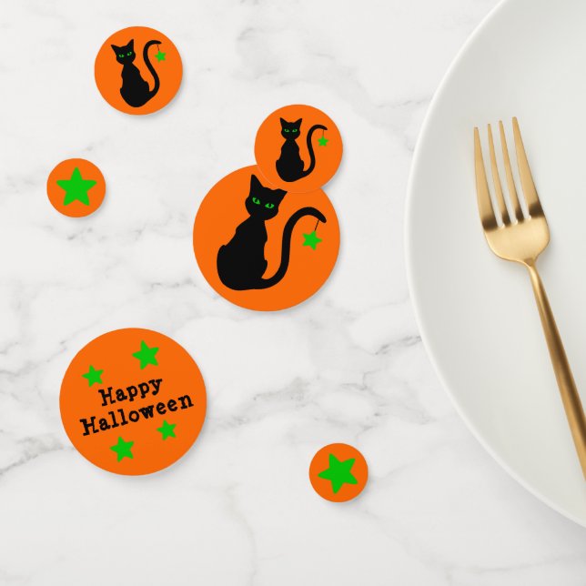 Confetti d'Halloween Chat Noir (Groupe)
