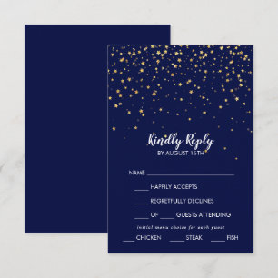 Confetti d'or Carte RSVP de mariage de choix du