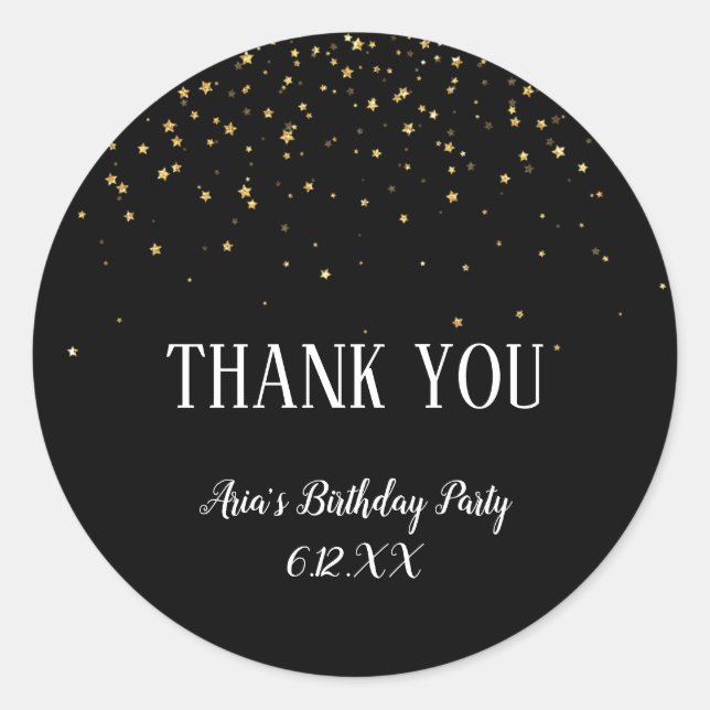 Confetti d'or sur Sticker Merci d'anniversaire noi (Devant)
