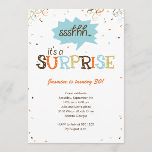 Confetti Douche Surprise Fête Invitation