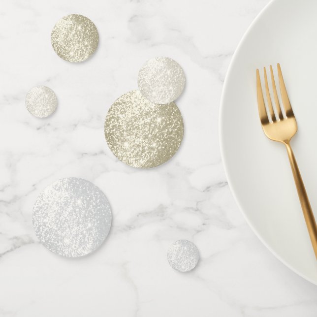 Confetti en or et Parties scintillant blanche (Groupe)
