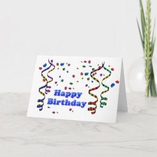 Confetti et Streamers Bonne carte d'anniversaire