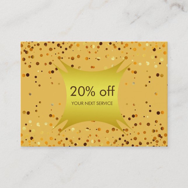 Confetti Gold Coupon réduction Certificat cadeau (Devant)