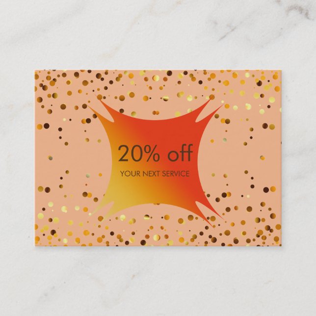 Confetti Gold Coupon réduction Certificat cadeau (Devant)