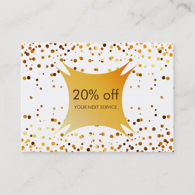 Confetti Gold Coupon réduction Certificat cadeau (Devant)
