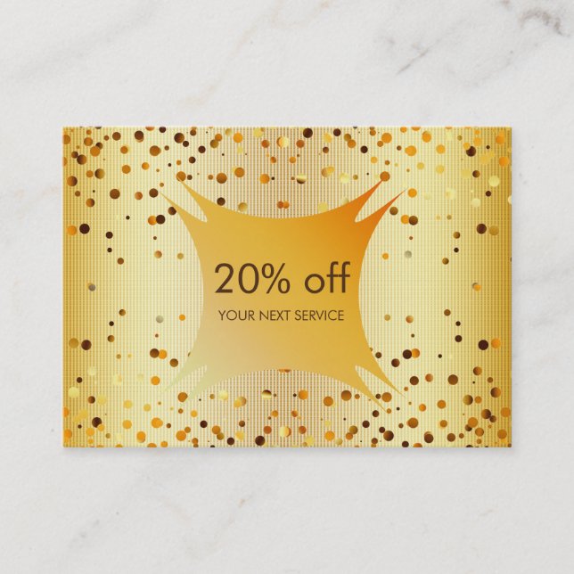 Confetti Gold Coupon réduction Certificat cadeau (Devant)