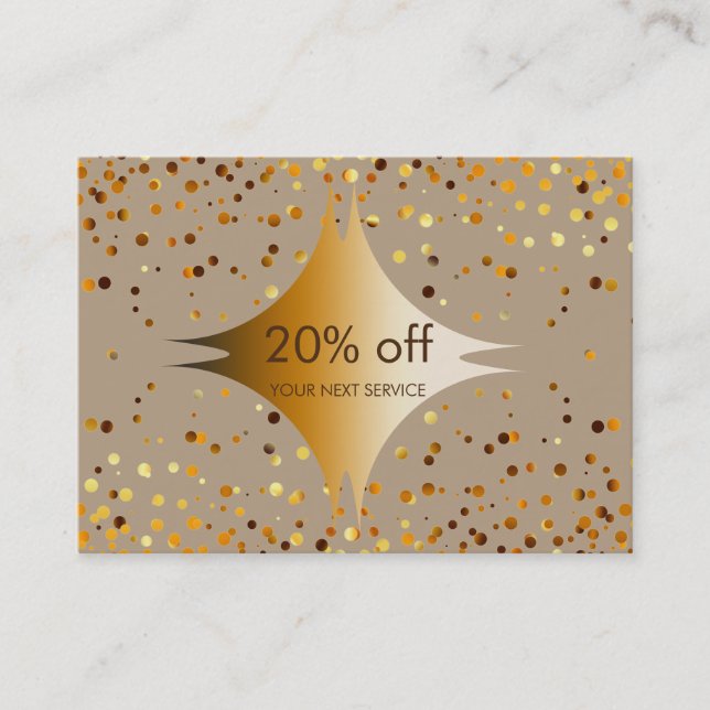Confetti Gold Coupon réduction Certificat cadeau (Devant)