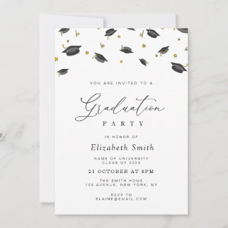 Confetti graduation party invitation