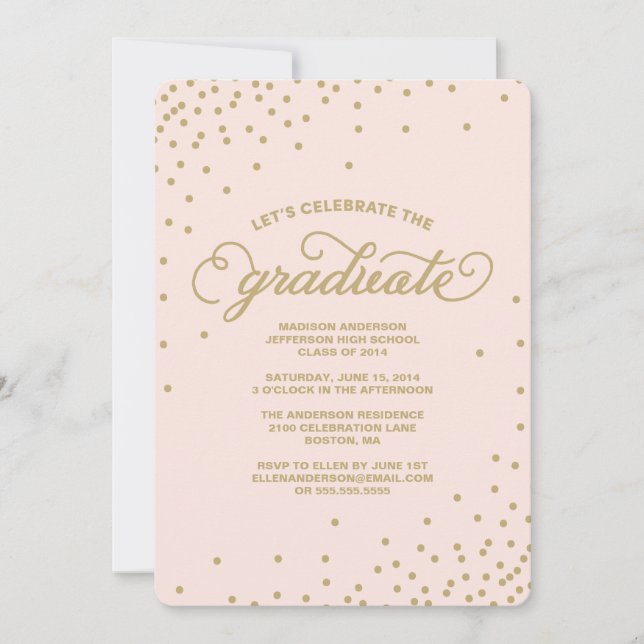 Confetti| Invitation du groupe de diplômés (Devant)