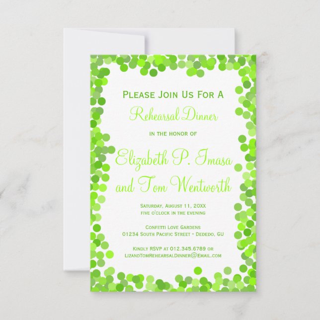 Confetti Mariage de répétition Invitations (Devant)