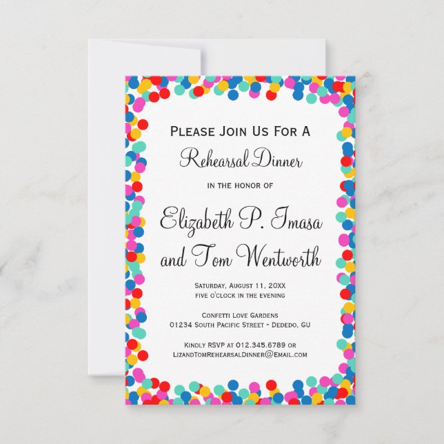 Confetti Mariage Rehearsal Invitations (Devant)