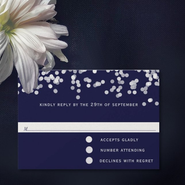 Confetti Marine moderne Tir Stars Mariage RSVP (Créateur téléchargé)