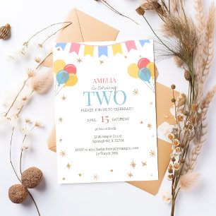 Confetti minimaliste 1er anniversaire Invitation