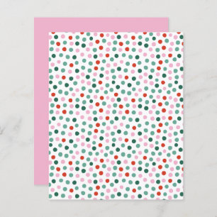 Confetti Motif rose, rouge et vert