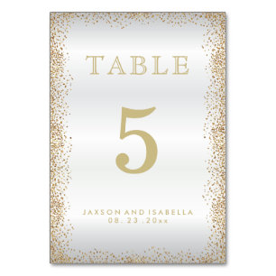 Confetti or et blanc - Carte table