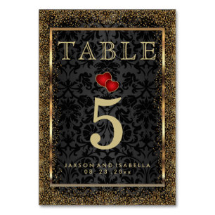Confetti or et noir - Carte table
