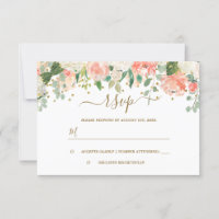 Confetti or rose floral RSVP