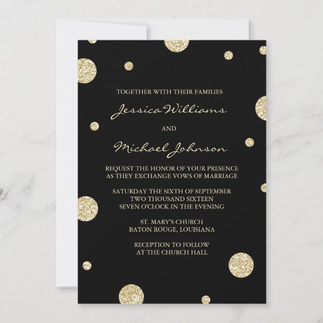 Confetti Parties scintillant Or | Invitations pour (Devant)