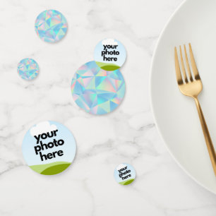 Confetti photo personnalisé avec accents holograph