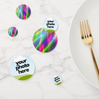 Confetti photo personnalisé avec accents néon